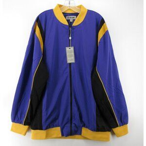Stacy Adams Jacket XXXL Purple Track Coat Mesh Warm Up Athleisure NEW